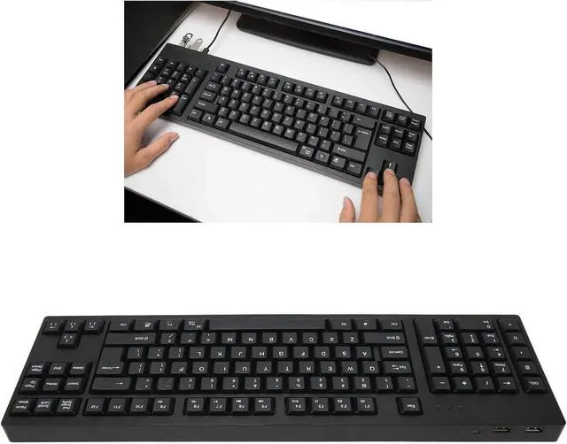 Alt view image 4 of 7 - 109 Keys Wired Left Hand Keyboard, Business Household Keyboard with 2 USB HUB for Win 7 8 10, Portable Mechanical Keyboard with Scissor for Gaming Office