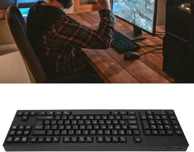 Alt view image 6 of 7 - 109 Keys Wired Left Hand Keyboard, Business Household Keyboard with 2 USB HUB for Win 7 8 10, Portable Mechanical Keyboard with Scissor for Gaming Office
