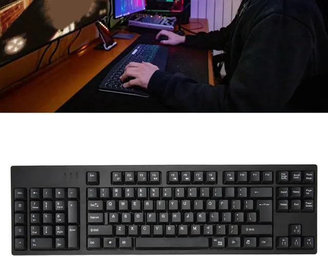 Alt view image 5 of 7 - 109 Keys Wired Left Hand Keyboard, Business Household Keyboard with 2 USB HUB for Win 7 8 10, Portable Mechanical Keyboard with Scissor for Gaming Office