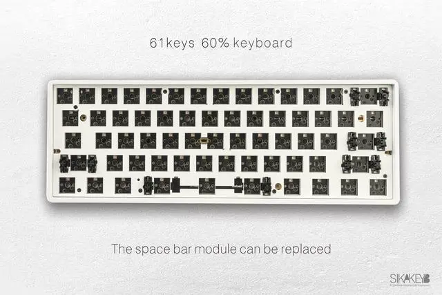 Alt view image 3 of 7 - 60% Custom Mechanical Keyboard Kit61-Key Hot-Swappable 3-pin/5-pin Switch with Sound-Dampening FoamRGB Backlit Gaming Keyboard DIY Kit  Compatible with Win/Mac(SK1 White)