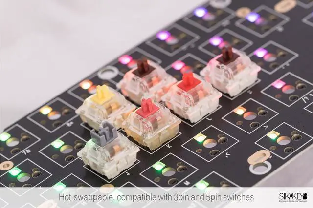 Alt view image 5 of 7 - 60% Custom Mechanical Keyboard Kit61-Key Hot-Swappable 3-pin/5-pin Switch with Sound-Dampening FoamRGB Backlit Gaming Keyboard DIY Kit  Compatible with Win/Mac(SK1 White)