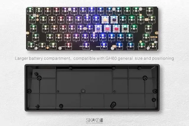 Alt view image 6 of 7 - 60% Custom Mechanical Keyboard Kit61-Key Hot-Swappable 3-pin/5-pin Switch with Sound-Dampening FoamRGB Backlit Gaming Keyboard DIY Kit  Compatible with Win/Mac(SK1 White)