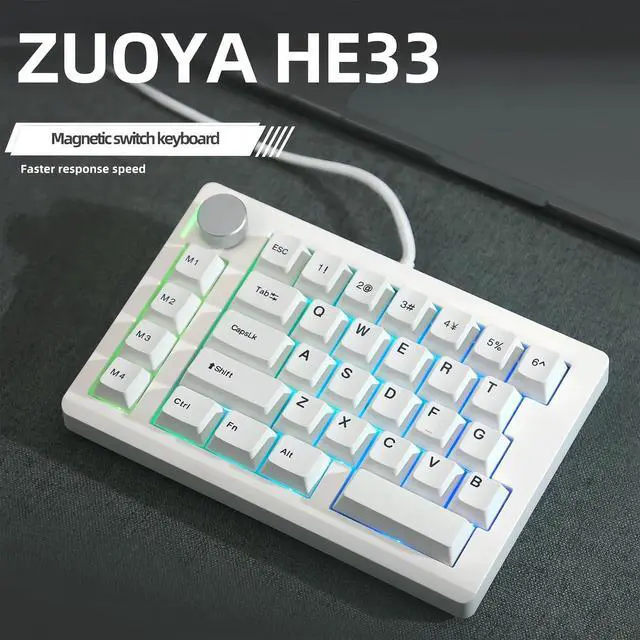 Alt view image 5 of 7 - FKZ HE33 Rapid Trigger Gaming Keyboard,Hall Effect Magnetic Switch One Handed Hot Swap RGB Wired Mechanical Keyboard with Knob,Adjustable Actuation, 8K Hz Polling Rate Macro Keypad for E-Sports Game
