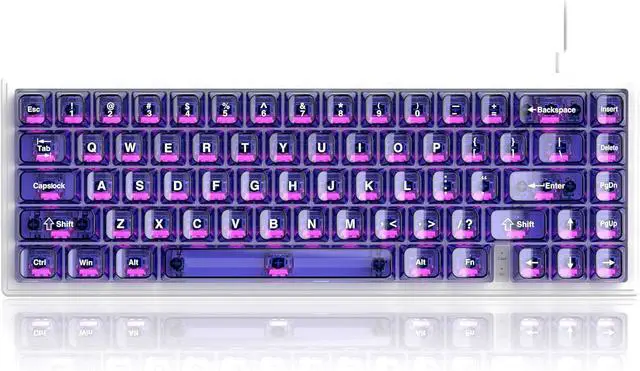 Main image of dagaladoo M68 HE V2 60% Wired Gaming Magnetic Keyboard with Adjustable Actuation,Hall Effect Gaming Keyboard Rapid Trigger,RGB HotSwap Custom Mechanical Keyboard,Purple Jelly keycaps trasparent