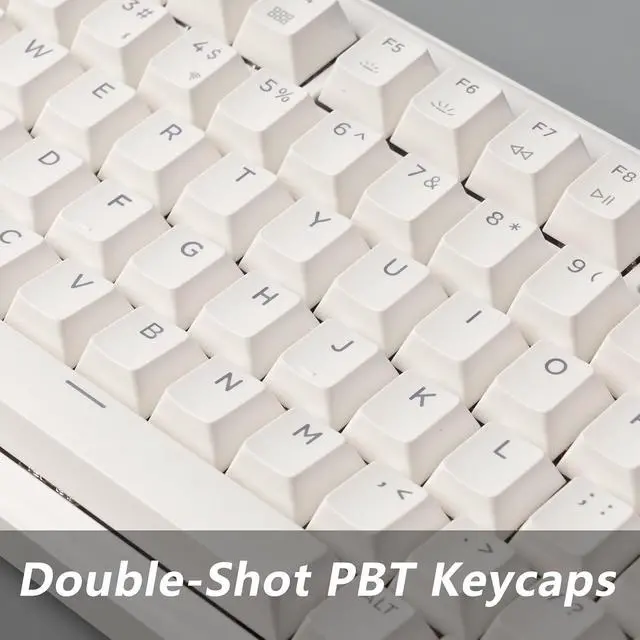 Alt view image 5 of 7 - J2 75% Wireless Mechanical Gaming Keyboard, QMK/VIA Gasket Hot Swappable 82 Keys Tri-Mode BT5.1/USB-C/2.4GHz RGB Backlit with Custom Knob Super Banana Switch, PTB Keycap - White