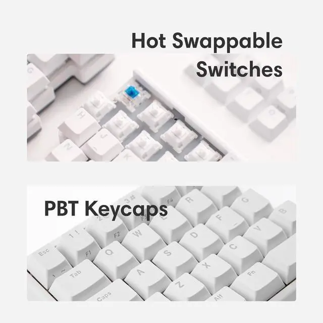 Alt view image 3 of 6 - Lite: Wireless Ergonomic Split Mechanical Keyboard Hot Swappable, Compact 60% Layout, PBT Keycaps Programmable for Mac & Windows(Linear,New Standard Version)