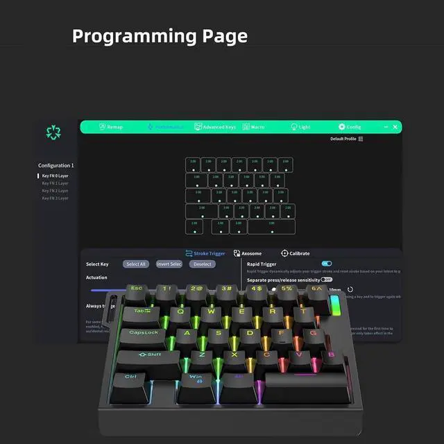 Alt view image 6 of 7 - Fuhiueos HE30 Corded Mechanical Keyboard with Switches for Effortless Typing for Home and Office