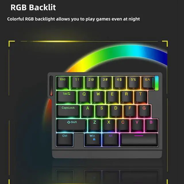 Alt view image 7 of 7 - Shurhome HE30 Mechanical Keyboard with Switches Fast Responsing for Gamers and Programmers Corded PC Keyboard