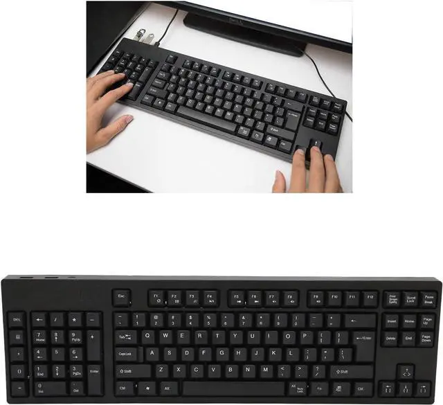 Alt view image 4 of 7 - ZJchao Left Handed Keyboard, 109 Keys Micro USB Layout Plug and Play Office Keyboard Cordless Gaming Keyboard Gaming Keyboard with Micro USB Interface for Business Accounting Designer