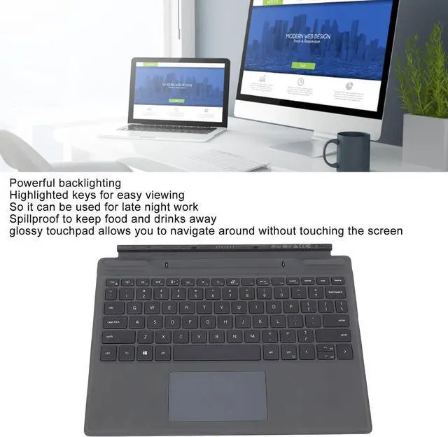 Alt view image 4 of 7 - Detachable Backlighting Laptop Keyboard for Latitude 7320 7310, Seamless Connection, Touchpad, Lightweight and Portable