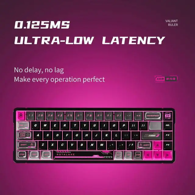 Alt view image 4 of 7 - 68% Wired RGB Hall Effect Keyboard, Pink Magnetic Switch Gaming Keyboards, Mecha PBT Keycaps, E-Sports Tray-Mounted Structure, RGB Backlit, Compact Aluminum Mechanical Keyboard for Win/Mac