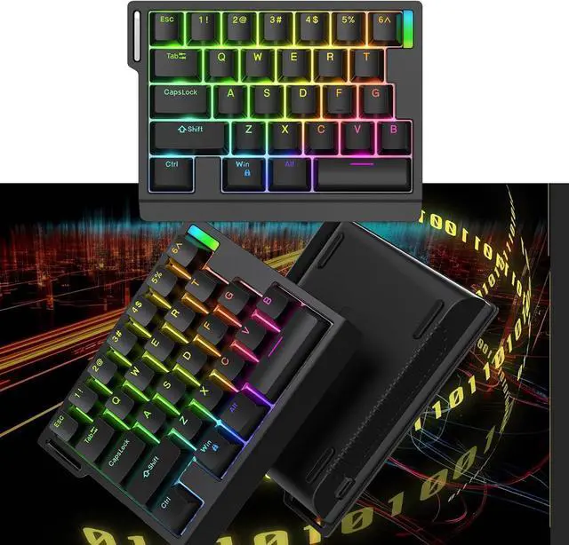 Alt view image 2 of 7 - Fuhiueos HE30 Corded Mechanical Keyboard with Switches for Effortless Typing for Home and Office