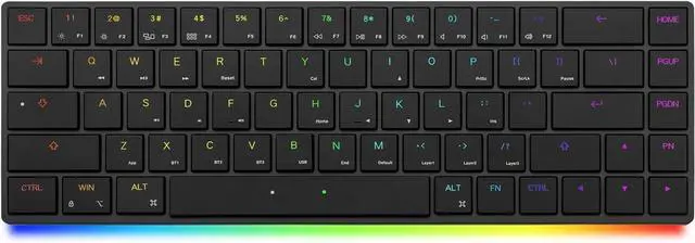 Main image of MiSTEL AIRONE BT Ultralight/Ultraslim Mechanical Keyboard, 65% Layout, Cherry MX ULP Switch, RGB Backlit, USB-C Cable, Windows/MacOS/iOS, Macro Support, Portabl, Black- Tactile