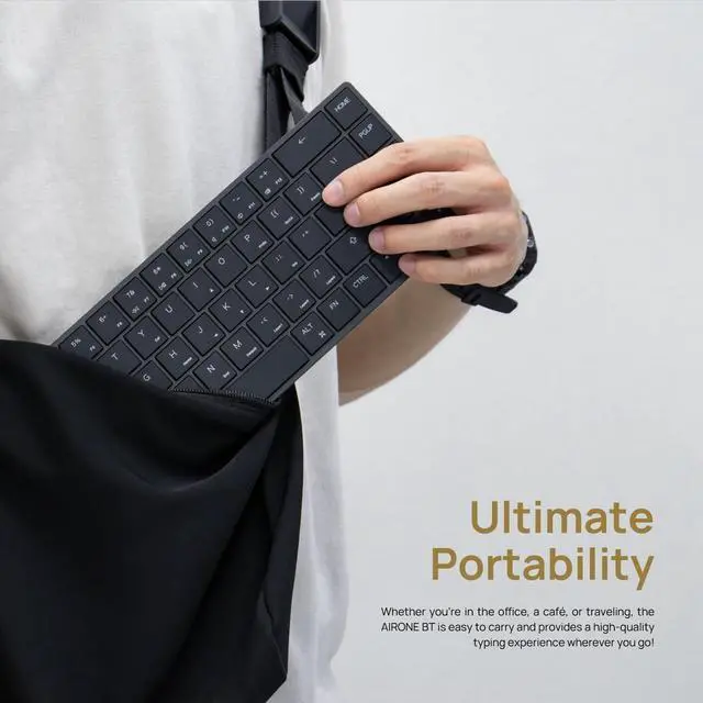 Alt view image 7 of 7 - MiSTEL AIRONE BT Ultralight/Ultraslim Mechanical Keyboard, 65% Layout, Cherry MX ULP Switch, RGB Backlit, USB-C Cable, Windows/MacOS/iOS, Macro Support, Portabl, Black- Tactile