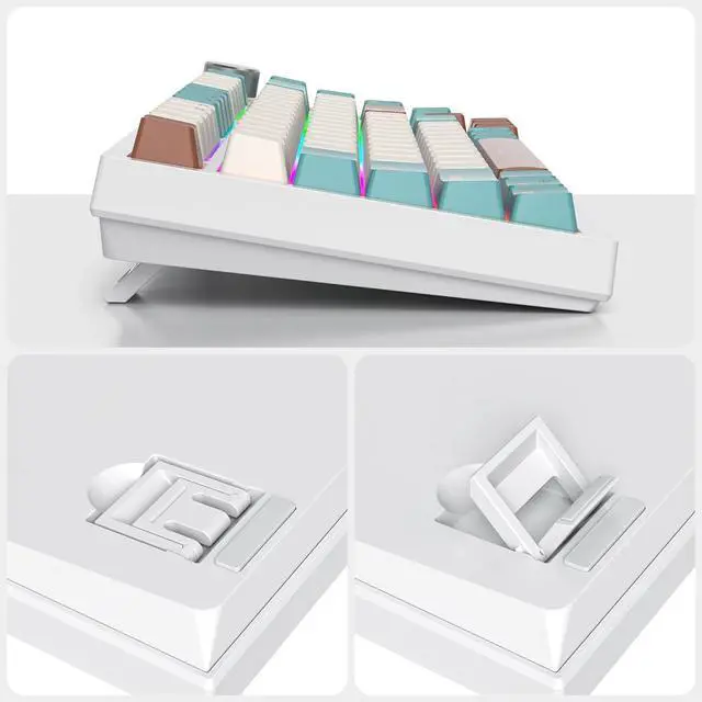 Alt view image 7 of 7 - 82 Keys Wireless Gaming Keyboard 75 Percent,Triple Mode Bluetooth/2.4Ghz/USB Pre-lubed Hot Swappable Mechanical Keyboard, w/Knob&Sound-Absorbing Pads,4000mAh Battery for Mac/Win (Brown)
