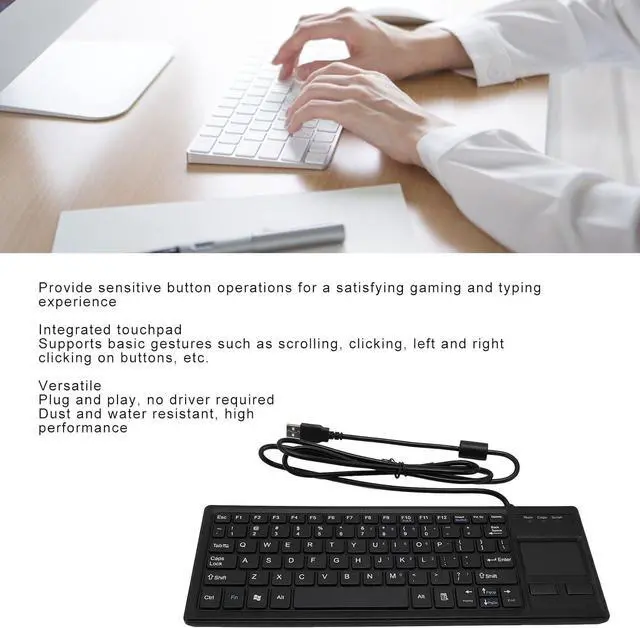 Alt view image 2 of 7 - FOSA Industrial Keyboard with Touchpad, Mechanical USB Wired Keyboard, IP68 Dust and Water Resistant, for PC, Laptop, Tablet, for Various Industrial Environments, Plug and Play