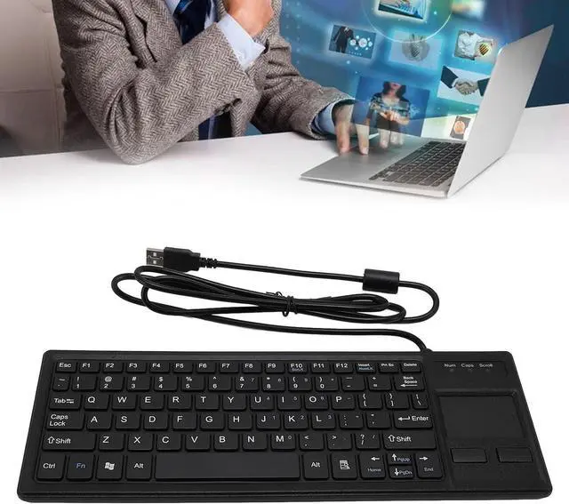 Alt view image 4 of 7 - FOSA Industrial Keyboard with Touchpad, Mechanical USB Wired Keyboard, IP68 Dust and Water Resistant, for PC, Laptop, Tablet, for Various Industrial Environments, Plug and Play