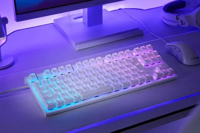 Alt view image 2 of 6 - Topre GX1 White TKL RGB Mechanical Keyboard (Topre Silent 30g)