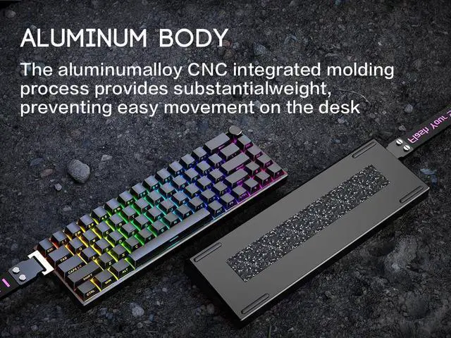 Alt view image 3 of 7 - FKZ X BOYI 66Pro-Flash Magnetic Switch Aluminum Gaming Keyboard,60% Hall Effect Rapid Trigger Adjustable Actuation Custom RGB USB-C Wired Mechanical Keyboard with Backlit Side Printed Keycaps