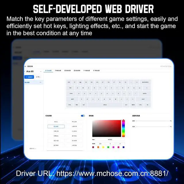 Alt view image 6 of 7 - Hyekit x MCHOSE ACE 60 PRO 60% Wired Magnetic Switch Mechanical Gaming Keyboard, Rapid Trigger Hall Effect Keyboard, Hyper-Fast Adjustable Actuation, 8K Hz Polling Rate, RGB HotSwap, for PC/Mac, White