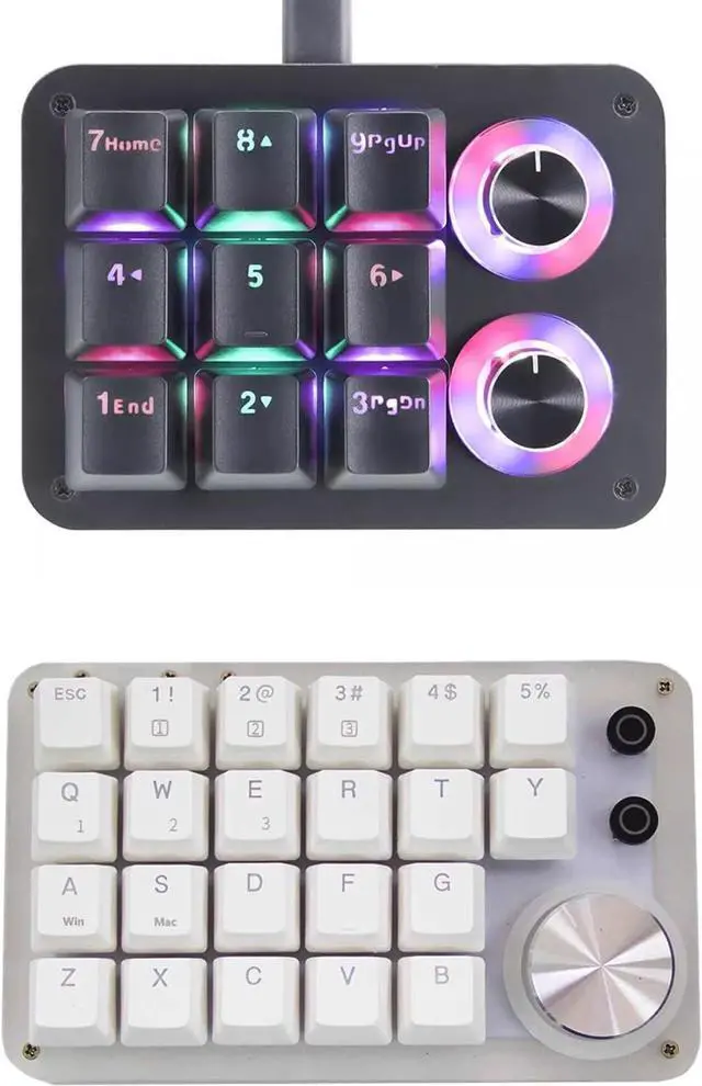 Alt view image 5 of 7 - One Handed Programmable Keyboard 24 Keys Macro Mechanical Keyboard Drive Free RGB LED Backlight USB Portable Keyboard with Knob Red Switch 24 Keys Macro Pad for Gaming PC Gaming Keypad Accessories