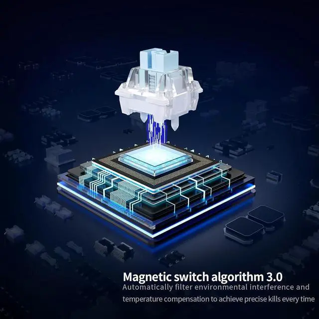 Alt view image 4 of 7 - MOLGRIA x SKYLOONG 60% Aluminum Gaming Keyboard, GK68 HE USB Wired Magnetic-Switch RGB Backlit Mechanical Keyboards with South-Facing Print Contour Line Keycap and Knob Multi-Layer Gasket (White)