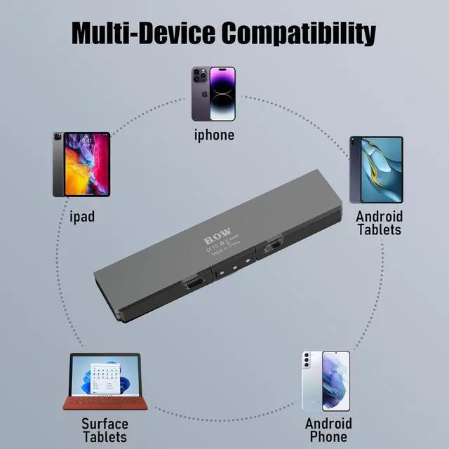 Alt view image 4 of 7 - Foldable Keyboard with Magnetic Stand Aluminum Mini Keys Quiet Bluetooth Folding Keyboard Portable Lightweight Travel Keyboard Rechargeable Pocket Portable Keyboard for All Tablet Phones (Sliver)
