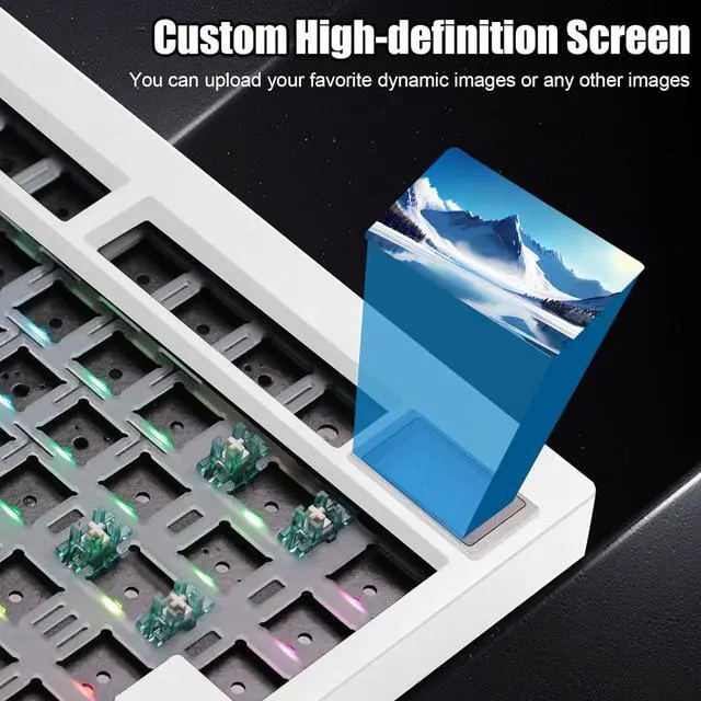 Alt view image 4 of 7 - GMK81 Barebones Keyboard with Screen,75% VIA Programmable Hot Swappable PCB Gasket Mounted Wireless Mechanical Keyboard Kit Tri-Mode BT5.0/2.4G/USB-C Wired Custom RGB Gaming DIY Kit