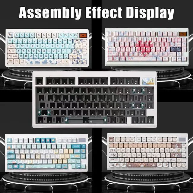 Alt view image 5 of 7 - GMK81 Barebones Keyboard with Screen,75% VIA Programmable Hot Swappable PCB Gasket Mounted Wireless Mechanical Keyboard Kit Tri-Mode BT5.0/2.4G/USB-C Wired Custom RGB Gaming DIY Kit
