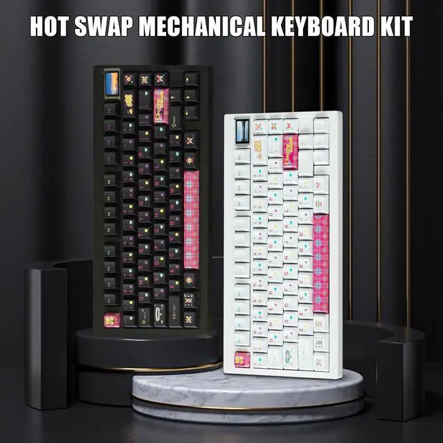 Alt view image 7 of 7 - GMK81 Barebones Keyboard with Screen,75% VIA Programmable Hot Swappable PCB Gasket Mounted Wireless Mechanical Keyboard Kit Tri-Mode BT5.0/2.4G/USB-C Wired Custom RGB Gaming DIY Kit