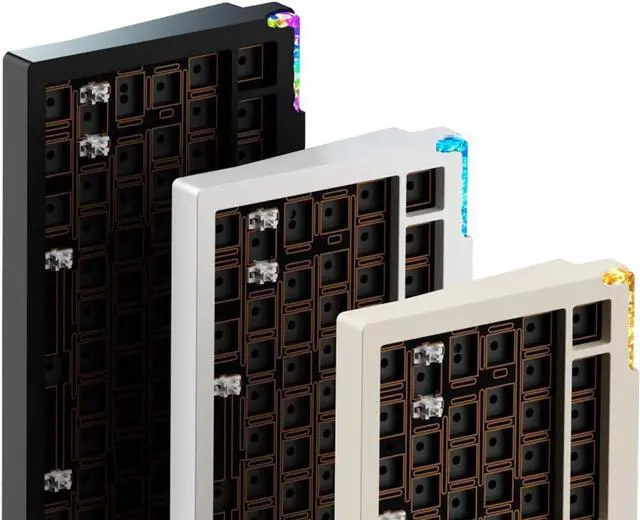 Alt view image 4 of 6 - Glacier Weikav Star80 V2, 80% TKL Layout Wireless/Wired, Detachable USB-C, Hot Swappable, DIY Keyboard Kit with CNC Aluminum Case and RGB Lighting (White, Electrophoresis, Standard Cable)