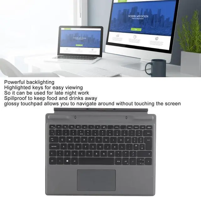 Alt view image 2 of 7 - Dioche Laptop Keyboard with Touchpad for Latitude 7320 7310 - Seamless Connection - Rugged and Portable