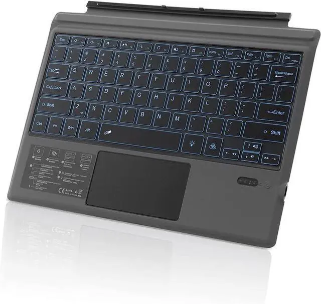 Main image of Hilitand Bluetooth Keyboard with Touchpad for Pro 3/4/5/6/7, 7 Color LED Backlit Built-in 550mAh Lithium Battery Portable Replacement Keyboard Type Cover