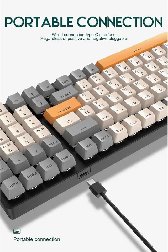 Alt view image 6 of 7 - Yuly 100-Key K3 Russian Mechanical Keyboard Game Keypad Luminous Type-C for Notebook Mechanical Keyboards K3 Russian Mechanical Gaming Keyboard Type-C Russian Keyboard Luminous- Laptop