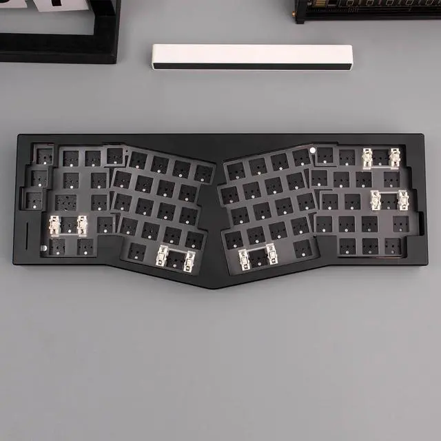 Alt view image 2 of 7 - WEIKAV A67 Aluminum Mechanical Alice-Layout VIA-programmable Custom Hot Swappable Keyboard Kit, Gasket Structure, RGB Backlit Gaming Keyboard for PC/Tablet, Black