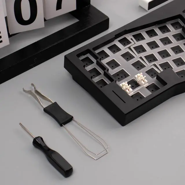 Alt view image 4 of 7 - WEIKAV A67 Aluminum Mechanical Alice-Layout VIA-programmable Custom Hot Swappable Keyboard Kit, Gasket Structure, RGB Backlit Gaming Keyboard for PC/Tablet, Black