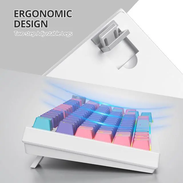 Alt view image 4 of 7 - 75% TKL Wired Mechanical Keyboard,RGB Backlit Gasket Mount 82 Key Hot Swappable Custom Linear Red Switch Gaming Keyboard with Volume Knob & PBT Keycaps (82 Purple)