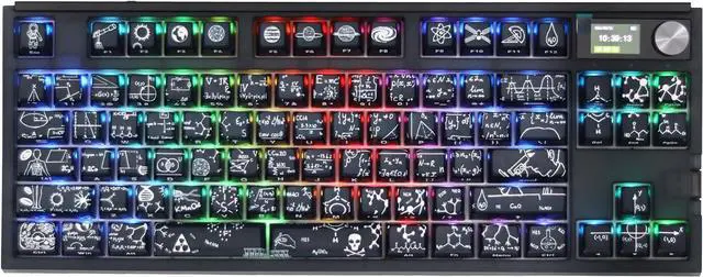 Main image of Glacier Skyloong GK87 Pro Lite TKL Layout Wireless/Wired Detachable USB-C Hot Swappable Mechanical Keyboard with Mini Display Screen and Knob, Split Space Bar Compatible (Scientist)
