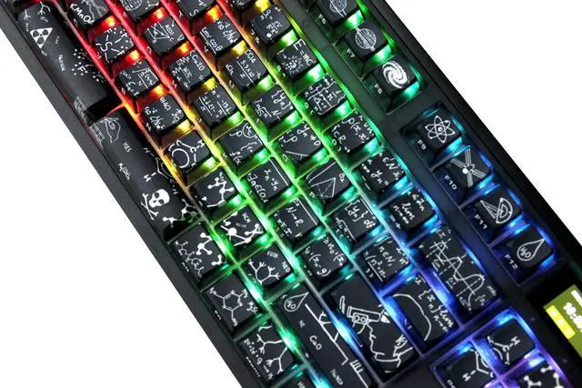 Alt view image 6 of 7 - Glacier Skyloong GK87 Pro Lite TKL Layout Wireless/Wired Detachable USB-C Hot Swappable Mechanical Keyboard with Mini Display Screen and Knob, Split Space Bar Compatible (Scientist)