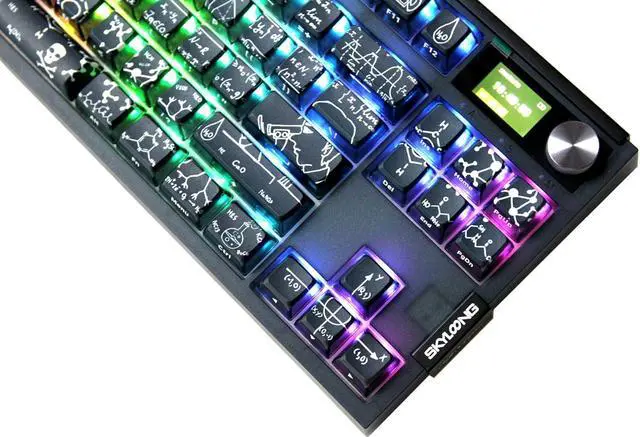 Alt view image 7 of 7 - Glacier Skyloong GK87 Pro Lite TKL Layout Wireless/Wired Detachable USB-C Hot Swappable Mechanical Keyboard with Mini Display Screen and Knob, Split Space Bar Compatible (Scientist)