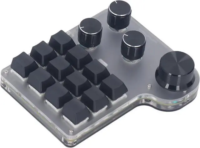 Alt view image 4 of 7 - USB Mini Macro Mechanical Gaming Keyboard, Programmable for Win7, Industrial Control, USB C BT 2.4G 3 Modes 12 Keys 4 Knobs Blue Switch RGB LED