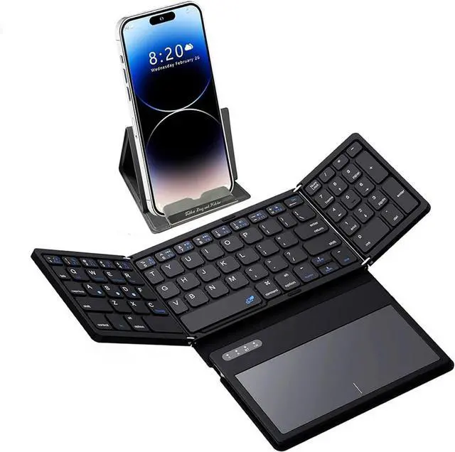 Alt view image 2 of 7 - Ergonomic Foldable Keyboard Keypad with Large Touchpad and Numpad for Tablets PC
