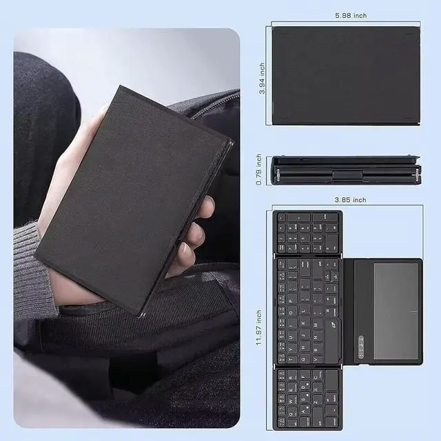 Alt view image 6 of 7 - Ergonomic Foldable Keyboard Keypad with Large Touchpad and Numpad for Tablets PC