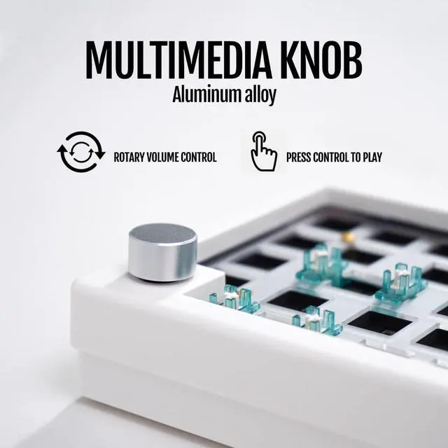 Alt view image 6 of 7 - GMK67 Gasket Mounted Mechanical Keyboard Kit,Hot-Swappable Bluetooth 5.0/2.4G/Type-C Tri-Mode 65% EVA Mat Customized RGB Keyboard Compatible with Windows/Mac(White)