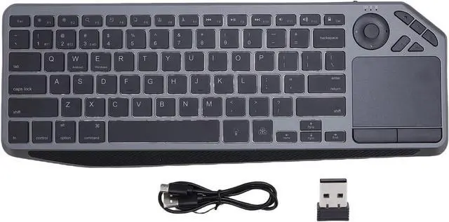Main image of ZJchao Wireless Touch Keyboard with Touchpad Multimedia Hotkeys 7 Color Backlit 2.4G/Bluetooth Dual Mode TV Keyboard Wrist Rest for Laptop Tablet Smart TV