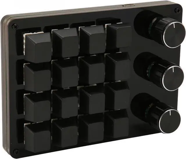 Main image of 16 Keys, 3 Knobs, Blue Switch Mechanical Hot Swappable Mini Keypad for Gaming Office Media with Programmable Function, USB Wired Connection, Separate Design