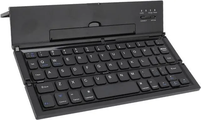 Main image of Zunate Portable Bluetooth Keyboard, Foldable Keyboard with Stand, Aluminum Alloy Shell, 185mAh Rechargeable Multi Device Keyboard for Tablets Laptops Smartphones