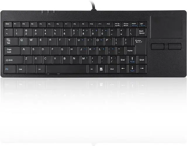 Alt view image 3 of 7 - Gearwell USB Keyboard, Touchpad Keyboard, Wired HUB Keyboard, Wired USB Built in Touchpad HUB Port Keyboard 86 Key Mute Ultra Thin for Notebook Desk