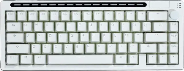 Main image of R66 65% Voice-Activated Hot Swap RGB Triple Mode2.4Ghz/Bluetooth 5.0/Wired Wireless Top Gaming Keyboard,Knob Control Mechanical Keyboard, PBT Keycaps (Glacial-White-Linear Switch)