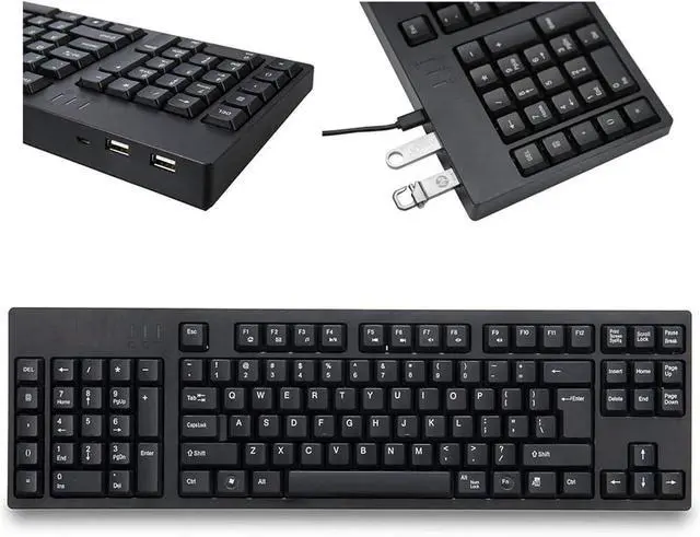 Main image of Ergonomic Left Handed Keyboard, 109 Keys Ergonomic USB Keyboard, Left Numpad Keyboard with 2 HUB Expansion Interfaces for PC Desktop Laptop